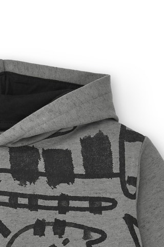 Sweater met Capuchon - Wit, zwart en grijs