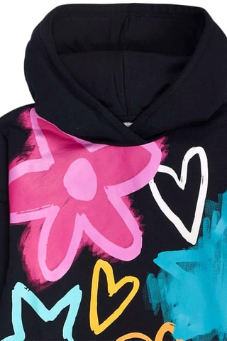 Fleece Sweaterjurk - Wit, zwart en blauw
