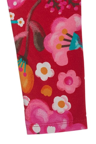 Fleece legging - Rood, groen en roze