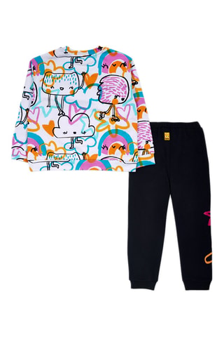 Sweater en Joggingbroek - Wit, zwart en roze