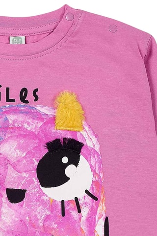 T-shirt - Wit, zwart en roze
