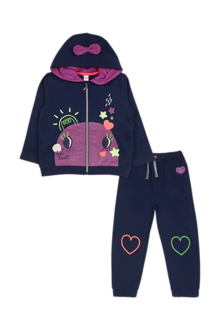 Sweater met Capuchon en Joggingbroek - Blauw, groen en paars