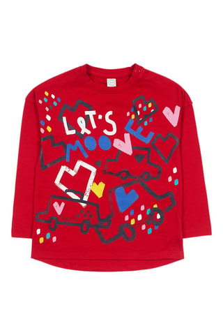 T-shirt - Wit, rood en roze