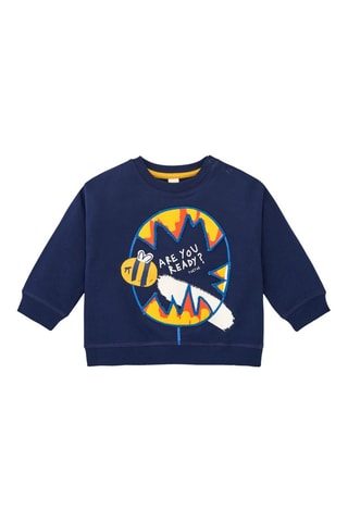 Sweater - Wit, blauw en geel