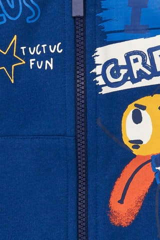 Sweater met Capuchon - Blauw en geel