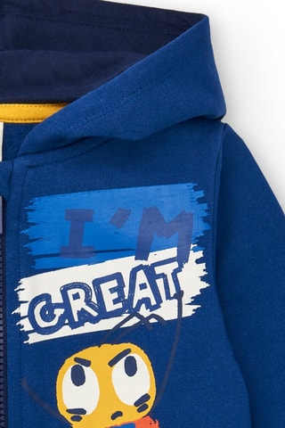 Sweater met Capuchon - Blauw en geel