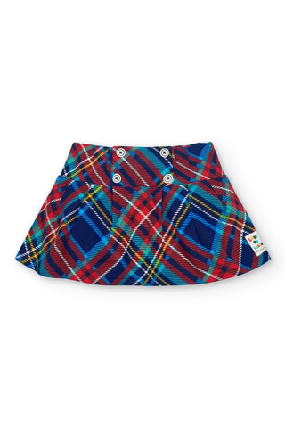 Fleece Rok - Rood en blauw