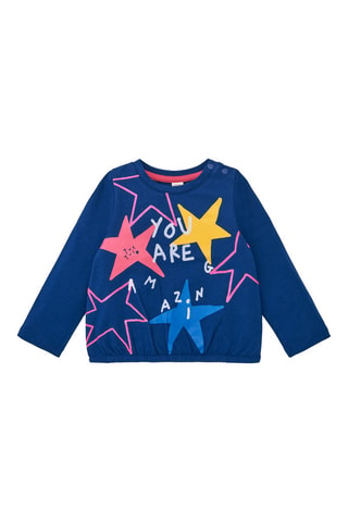 T-shirt - Blauw, geel en roze