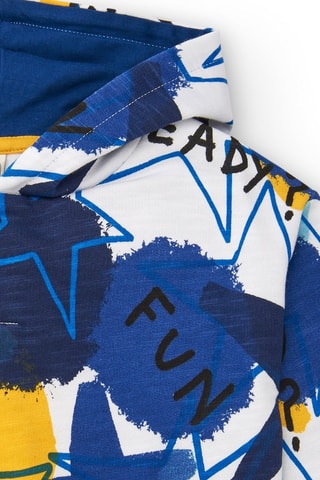 Sweater met Capuchon - Wit, blauw en geel