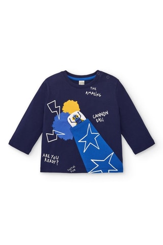 T-shirt - Wit, blauw en geel