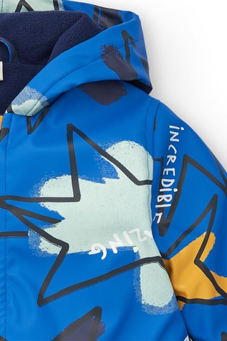 Regenjas met capuchon - Wit, blauw en geel