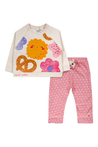 Sweater en Legging - Wit, geel en roze
