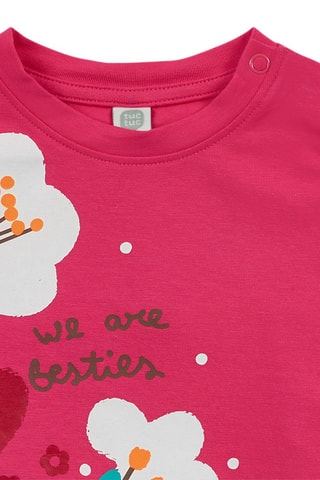 T-shirt - Wit, rood en roze