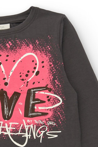 T-shirt - Wit, zwart en roze