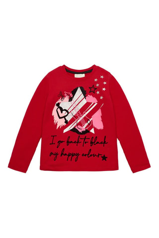 T-shirt - Zwart, rood en roze