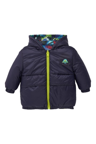 Gewatteerde Jas met Dubbelzijdige Capuchon - Donkerblauw