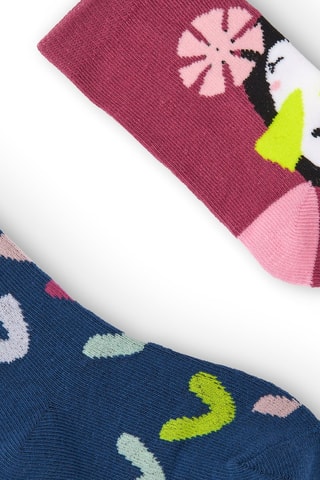 2 Paar Sokken - Blauw en roze