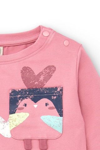 T-shirt - Wit, blauw en roze