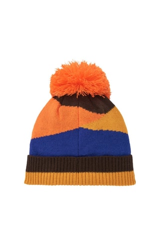 Muts met Pompon - Oranje, geel en zwart