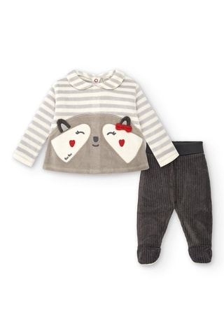 T-shirt en Broek - Wit, rood en grijs