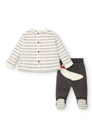 T-shirt en Broek - Wit, rood en grijs