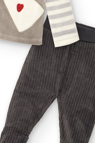 T-shirt en Broek - Wit, rood en grijs