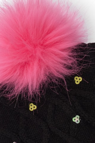Muts met Pompon en Colsjaal - Donkergrijs