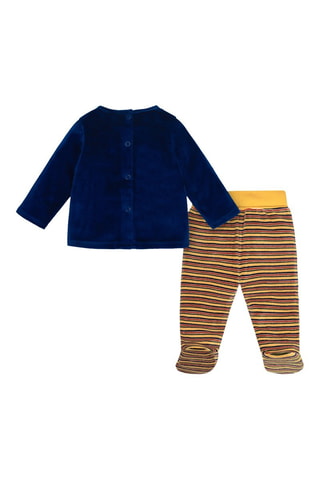 T-shirt van 2 Materialen en Broek - Wit, rood en blauw