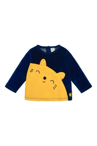 T-shirt van 2 Materialen en Broek - Wit, rood en blauw