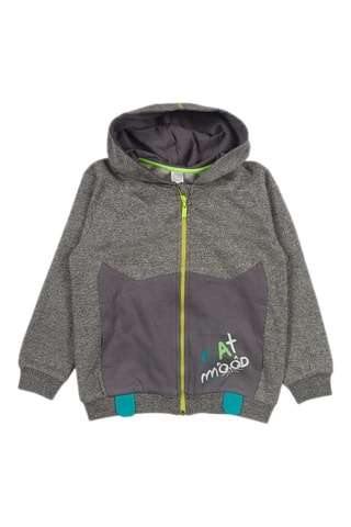 Sweater met Capuchon - Wit, groen en grijs
