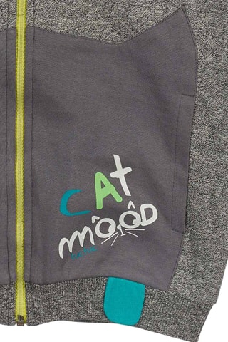 Sweater met Capuchon - Wit, groen en grijs
