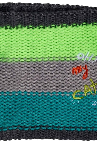 Muts met Pompon en Colsjaal - Zwart, groen en grijs