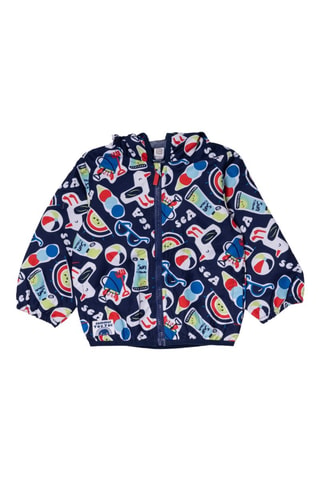Windjack met Capuchon Beach Day - Rood en blauw