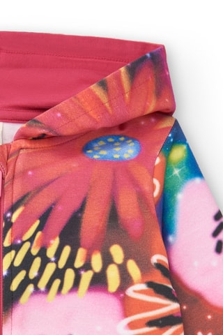 Sweater met Capuchon - Geel, paars en roze