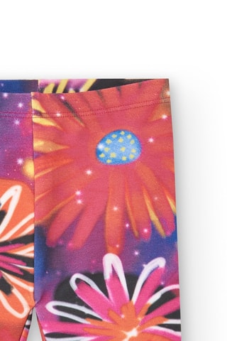 Fleece legging - Wit, blauw en roze