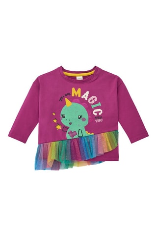 T-shirt - Groen, geel en paars