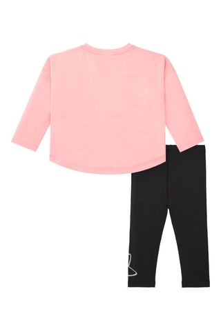 T-shirt en Legging - Zwart, geel en roze