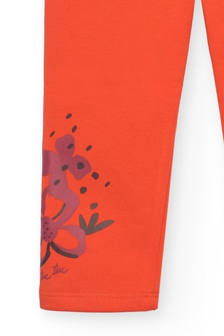 Fleece legging - Groen en oranje