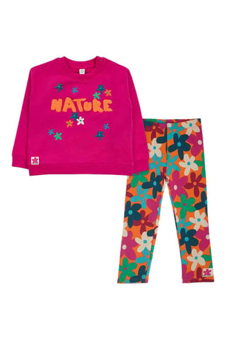 Sweater en Legging - Blauw, oranje en roze