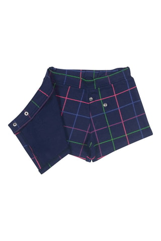 Fleece Shortrok - Blauw, groen en roze