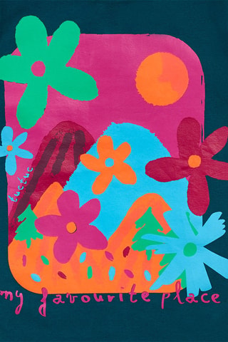 T-shirt - Groen, oranje en roze