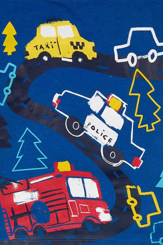 T-shirt - Wit, blauw en geel