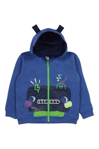 Sweater met Capuchon en Oortjes - Blauw, groen en paars