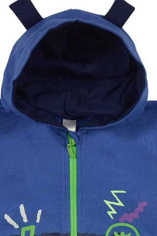 Sweater met Capuchon en Oortjes - Blauw, groen en paars