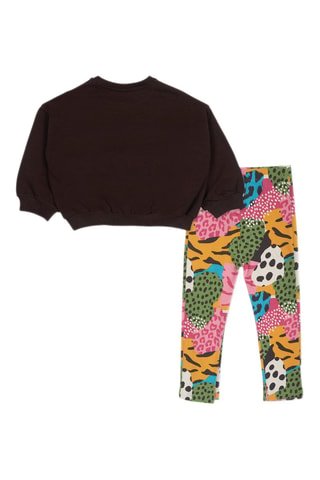 Sweater en Legging - Groen, oranje en grijs