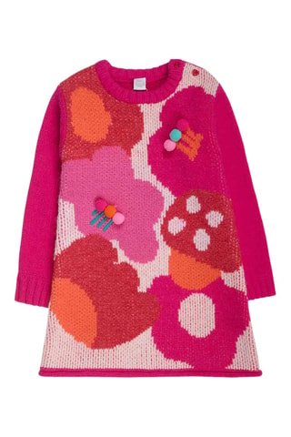 Trui-jurk - Wit, geel en roze