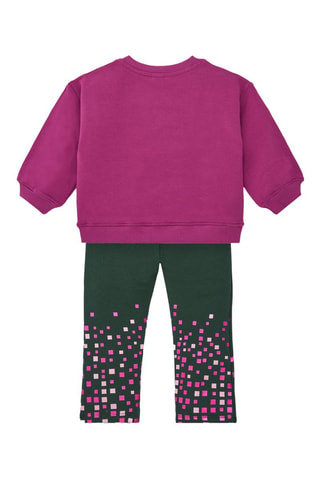 Sweater en Legging - Groen, paars en roze