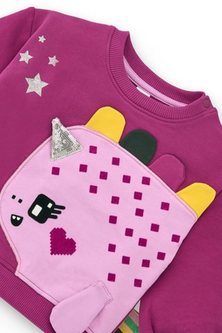Sweater en Legging - Groen, paars en roze