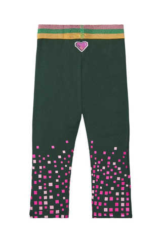 Fleece legging - Zwart, geel en roze