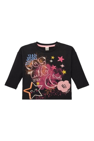 T-shirt - Zwart, oranje en roze